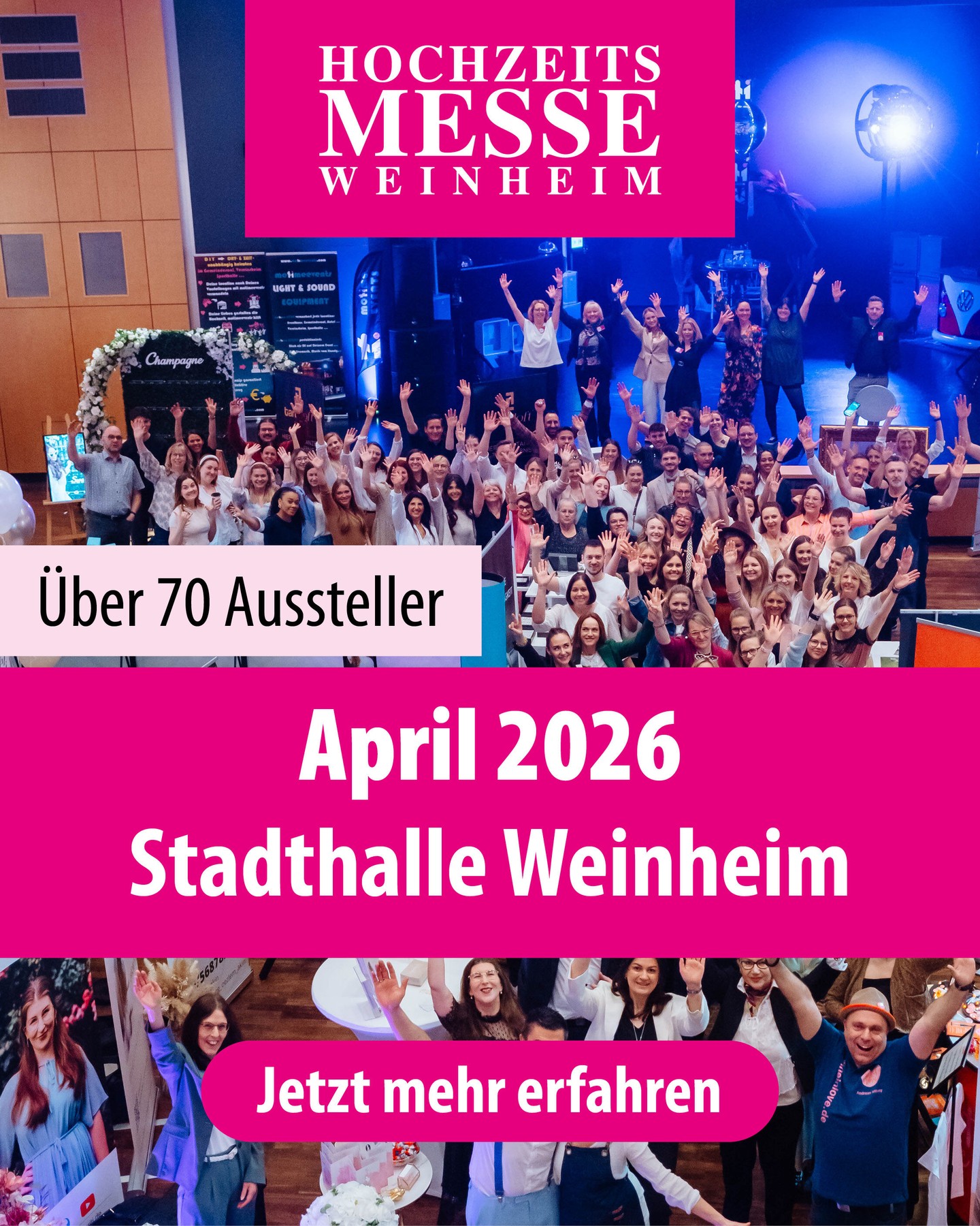 SAVE THE DATE! 12. April
EINTRITT FREI!
@hochzeitsmesse.weinheim 

Wir sind auch dieses Jahr wieder dabei! Und zwar auf der Hochzeitsmesse in Weinheim in der Stadthalle, am Sonntag den 12.04. April! Ihr bringt eure Fragen mit und wir bringen unsere Kleider mit! Lernt uns kennen und findet noch weitere Dienstleister auf der Messe! 

❤️ Bucht euren kostenlosen Beratungs Termin direkt hier 
📒 https://www.brautmode-speyer.de/termin/
Oder ruft uns einfach an unter der: 📞 01737007271

#Brautkleid #Traumhochzeit #BridalFashion #Brautmode #SayYesToTheDress #Braut2026 #Hochzeitsinspiration #BrideToBe #ModernBridal #LuxuryWeddingDress #BrautkleidSpeyer #Hochzeitskleid2026 #Brautatelier #BridalInspo #DressShopping #BridalGoals #speyer #mannheim #heidelberg #vividbridal Werbung